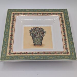 Villeroy & Boch Green and Cream Square Serving Bowl with Floral Planter